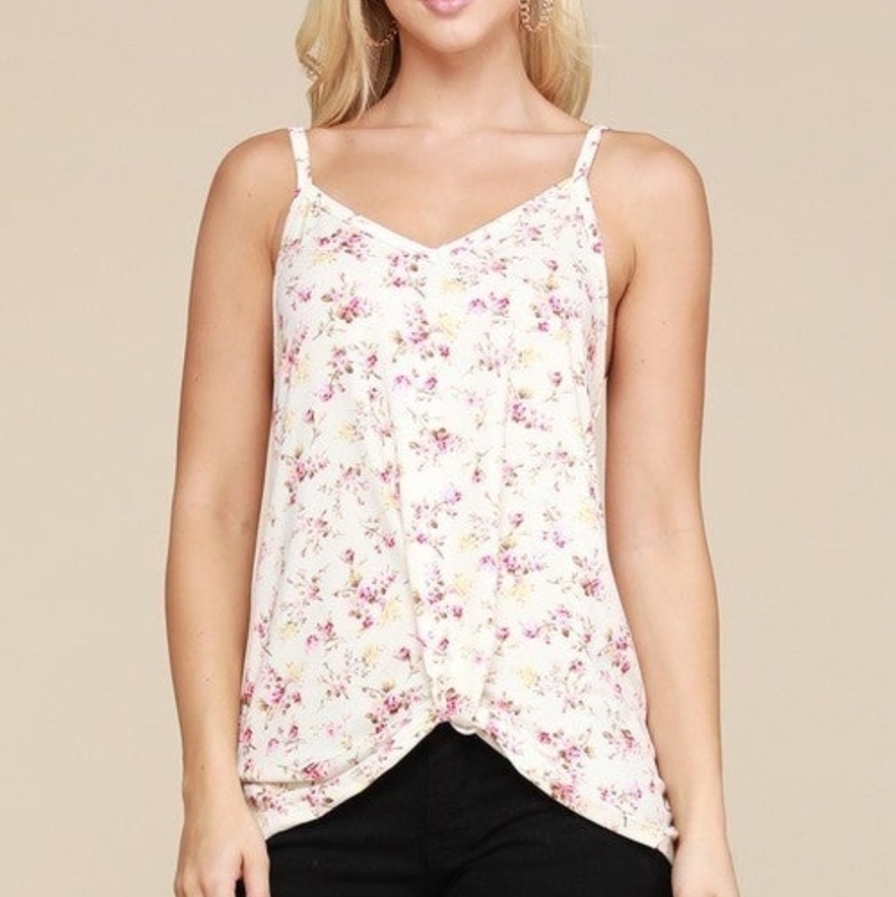 📢5 For $20 Doublju Women's Floral Camisole in Cream and Pink